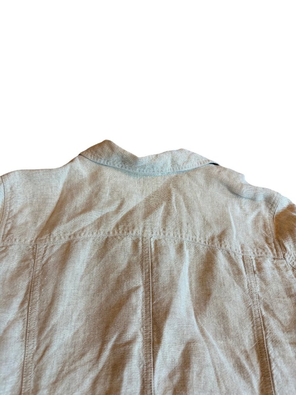 J. Jill Tan Linen Chore Jacket Casual Classy Button Front Collar X-Large Women's - Picture 8 of 12